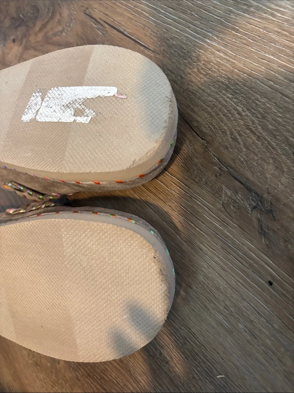 Steve Madden Kids Taupe Suede Slip-On Clogs with Multicolor Stitching